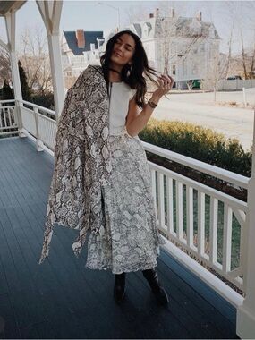 Snake-Print Midi Dress in Neutral Tones